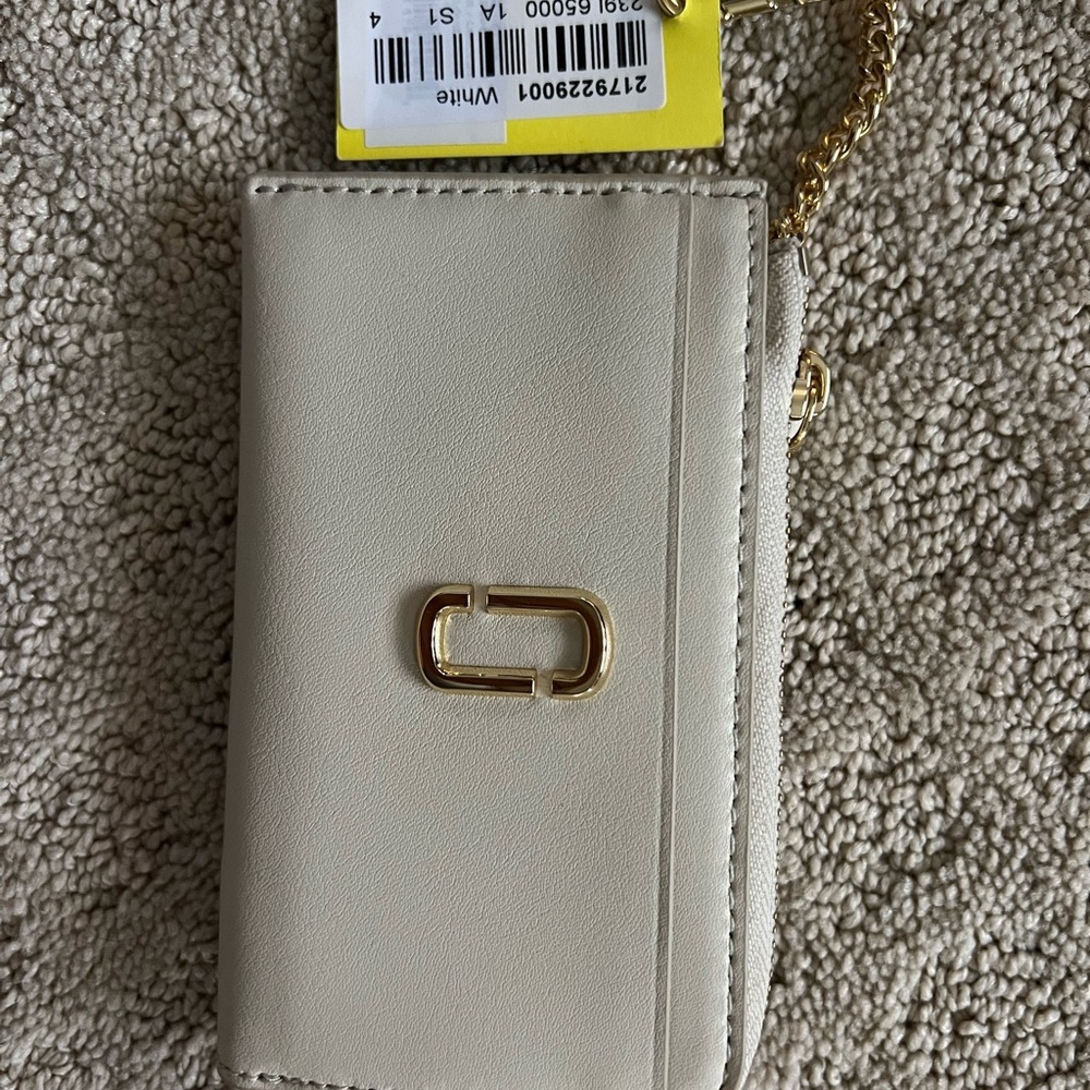 Marc Jacobs Cream Card Holder with Gold Chain